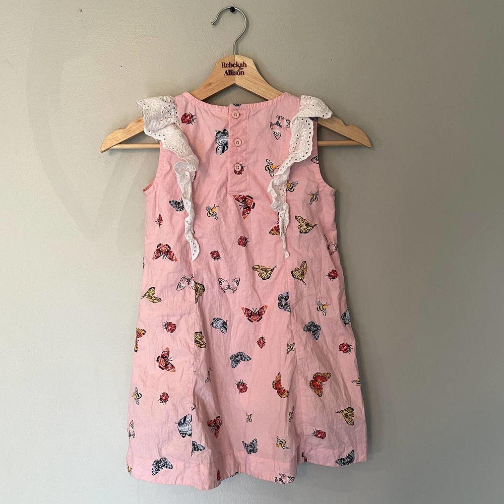 Hanna Andersson Woven Pink Butterfly Swing Dress in Pink SZ 6-7Y - Picture 12 of 16
